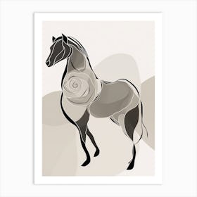 Horse Line Art Abstract 7 Art Print