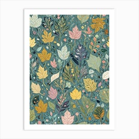 Autumn Leaves Pattern Art Print