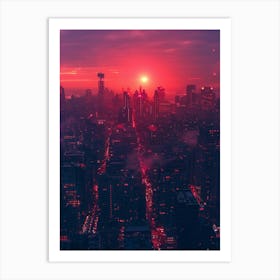 Sunset In New York City 2 Art Print