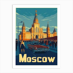 Aihrgdesign A Retro Travel Poster For Moscow Art Print