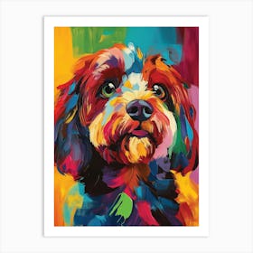 Cockapoo Colourful Portrait Art Print