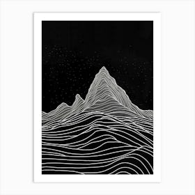 Beinn Dorain Mountain Line Drawing 8 Art Print