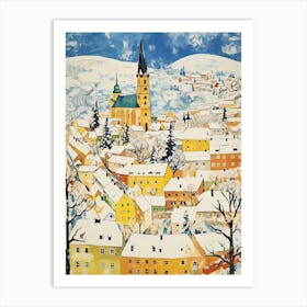 Winter Snow Salzburg   Austria Snow Illustration 2 Art Print
