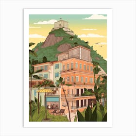 Rio De Janeiro Brazil Travel Illustration 1 Art Print