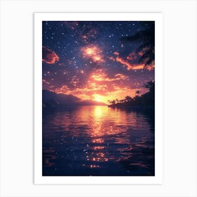 Starry Sky At Night 2 Art Print