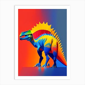 Segisaurus Primary Colours Dinosaur Art Print