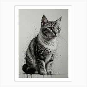 Splatter Cat Art Print