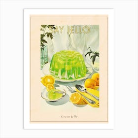 Vibrant Green Jelly Vintage Retro Illustration 1 Poster 1 Art Print