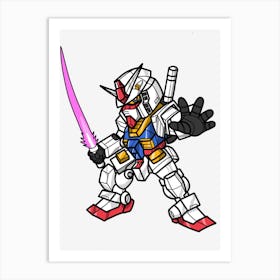 Robot Toys Gundam Fantasy Art Print