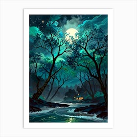 Night In The Forest 11 Art Print