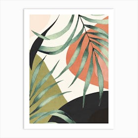Modern Abstract Art Tropical Leaves 6 Art Print