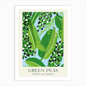 Marche Aux Legumes Green Peas Summer Illustration 2 Art Print