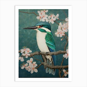 Ohara Koson Inspired Bird Painting Kingfisher 1 Art Print