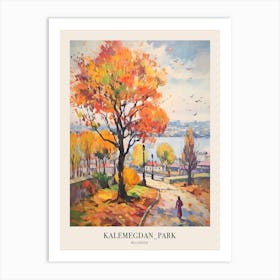 Autumn City Park Painting Kalemegdan Park Belgrade Serbia 2 Poster Art Print