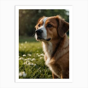 Dog In The Grass Art Print