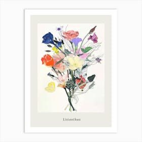 Lisianthus 1 Collage Flower Bouquet Poster Art Print