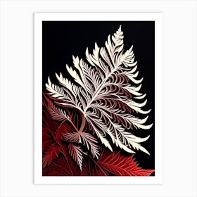 Western Red Cedar Leaf Linocut Art Print