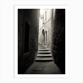 Dubrovnik, Croatia, Photography In Black And White 4 Art Print