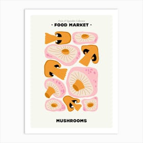 The Food Market Mushrooms Illustration Maximalist Art Print