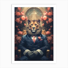 Lion In A Suit 3 Art Print