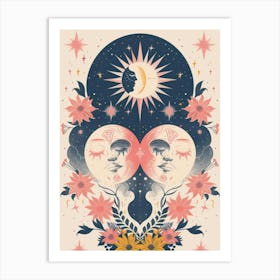 Moon And Stars 5 Art Print