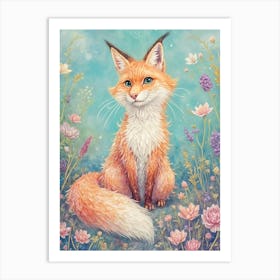 Pastel Fox Art Print