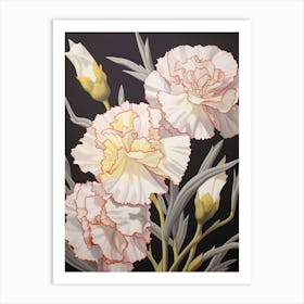 Carnation 5 Flower Painting Art Print