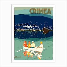 Crimea, Tourists On The Boat Art Print