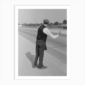 Untitled Photo, Possibly Related To Hitchhiker At City Limits Of Waco, Texas By Russell Lee Art Print