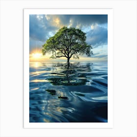 Tree In Water Art Print