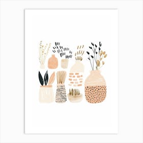 Vases And Plants 2 Art Print