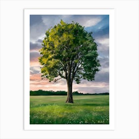 Tree At Sunset 2 Art Print