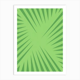 Abstract Green palm leave Art Print