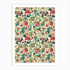 Clover Chic London Fabrics Floral Pattern 1 Art Print