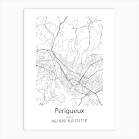 Perigueux,France Minimalist Map Art Print