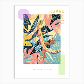 Colourful Rainbow Lizard Modern Abstract Illustration 3 Poster Art Print