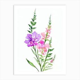 Snapdragons 2 Watercolour Flower Art Print