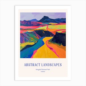 Colourful Abstract Vatnajkull National Park Iceland 4 Poster Blue Art Print