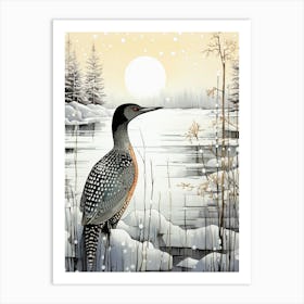 Winter Bird Painting Common Loon 1 Art Print