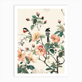 Bird Flowers Chinese 1 Art Print