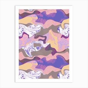 Abstract Trippy Purple Yellow Art Print