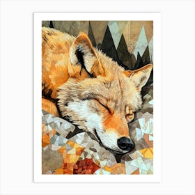 Wolf animal illustration art Art Print
