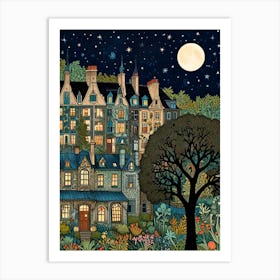 William Morris Night In The Village Art Print