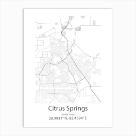 Citrus Park,United States Minimalist Map Art Print