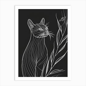 Australian Mist Cat Minimalist Illustration 3 Art Print