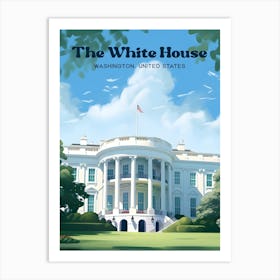 The White House Washington Political Modern Travel Art Art Print