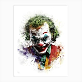 Joker Portrait Watercolor 1 Art Print