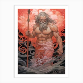  An Illustration Of Poseidon In The Style Of Neoclassicism 1 Art Print