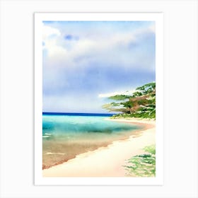 Galley Bay Beach 2, Antigua Watercolour Art Print