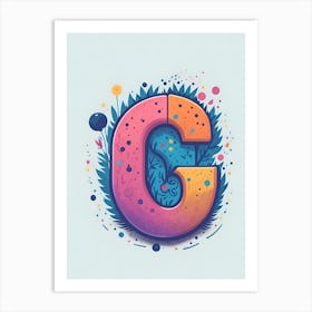 Colorful Letter G Illustration 4 Art Print